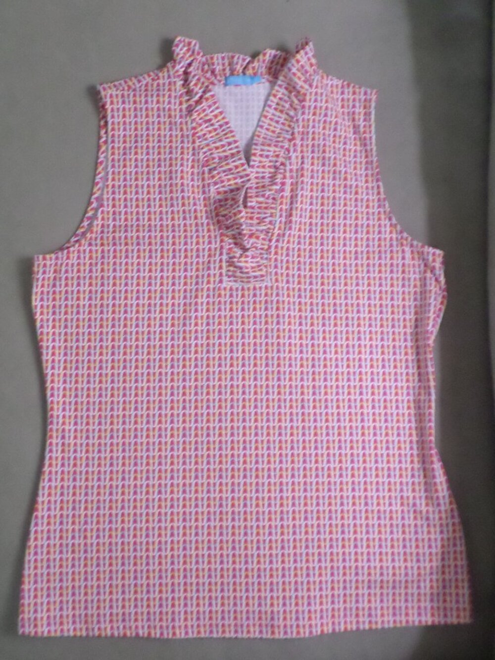 J McLaughlin Durham Sleeveless Ruffle top Size M